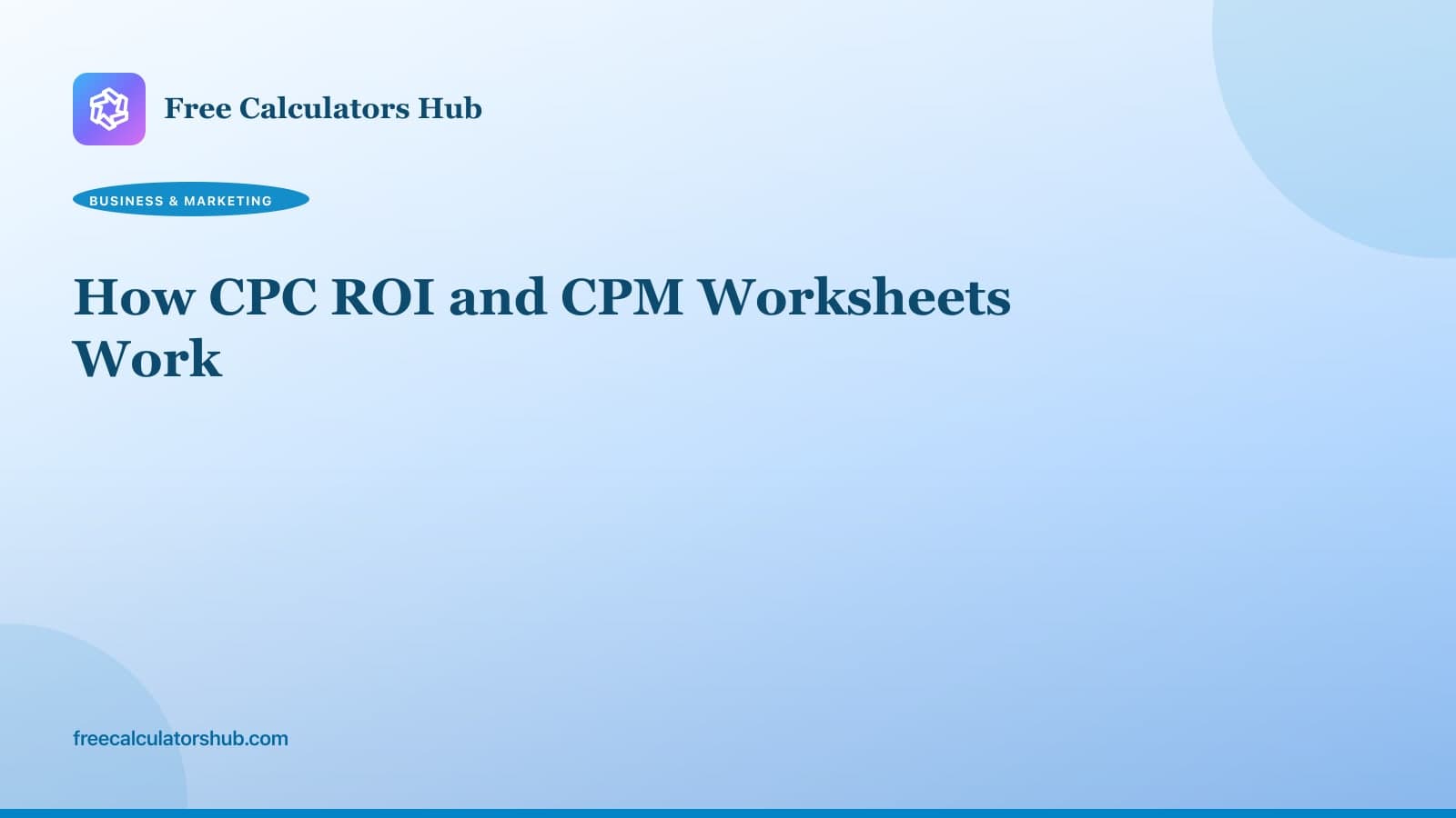 How CPC ROI and CPM Worksheets Work