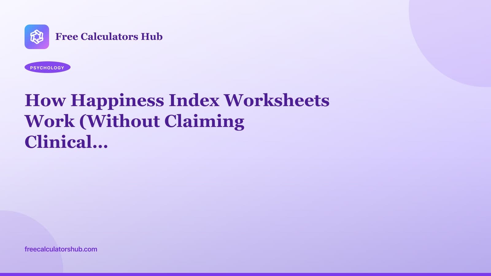 How Happiness Index Worksheets Work