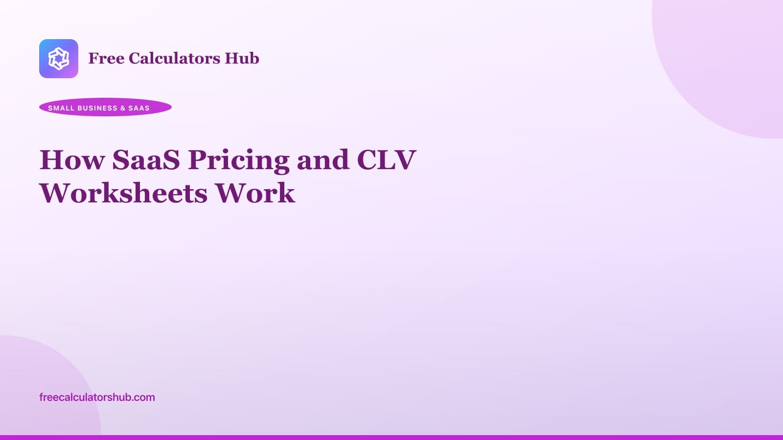 How SaaS Pricing and CLV Worksheets Work
