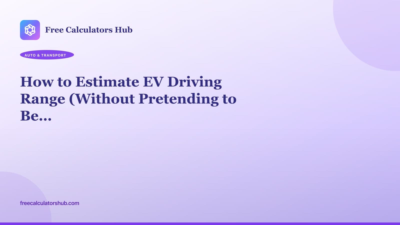 How to Estimate EV Driving Range
