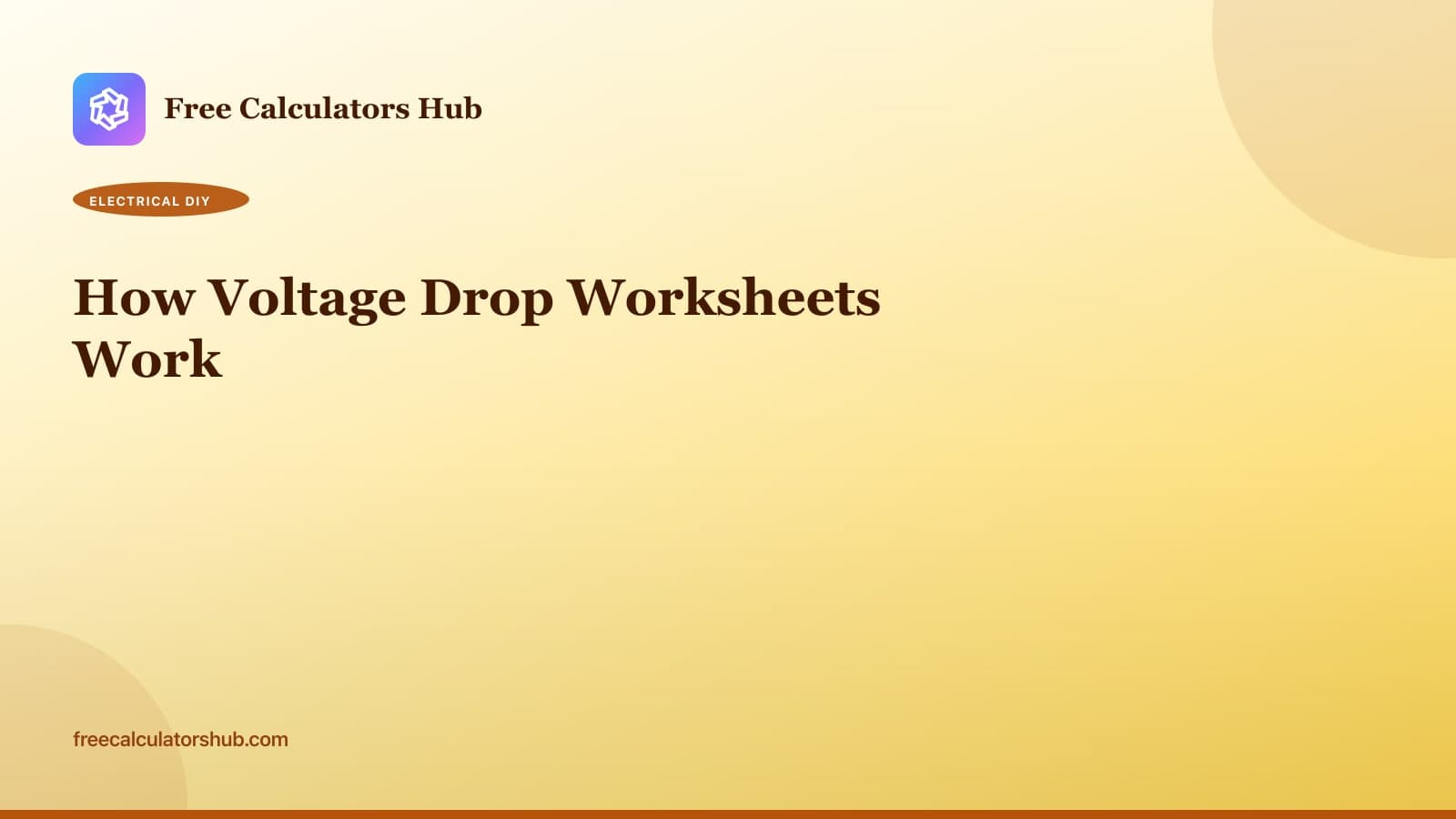 How Voltage Drop Worksheets Work