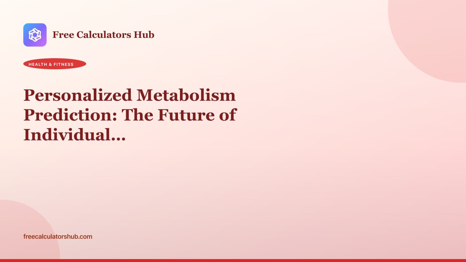 Personalized Metabolism Prediction: The Future of Individual BMR Assessment