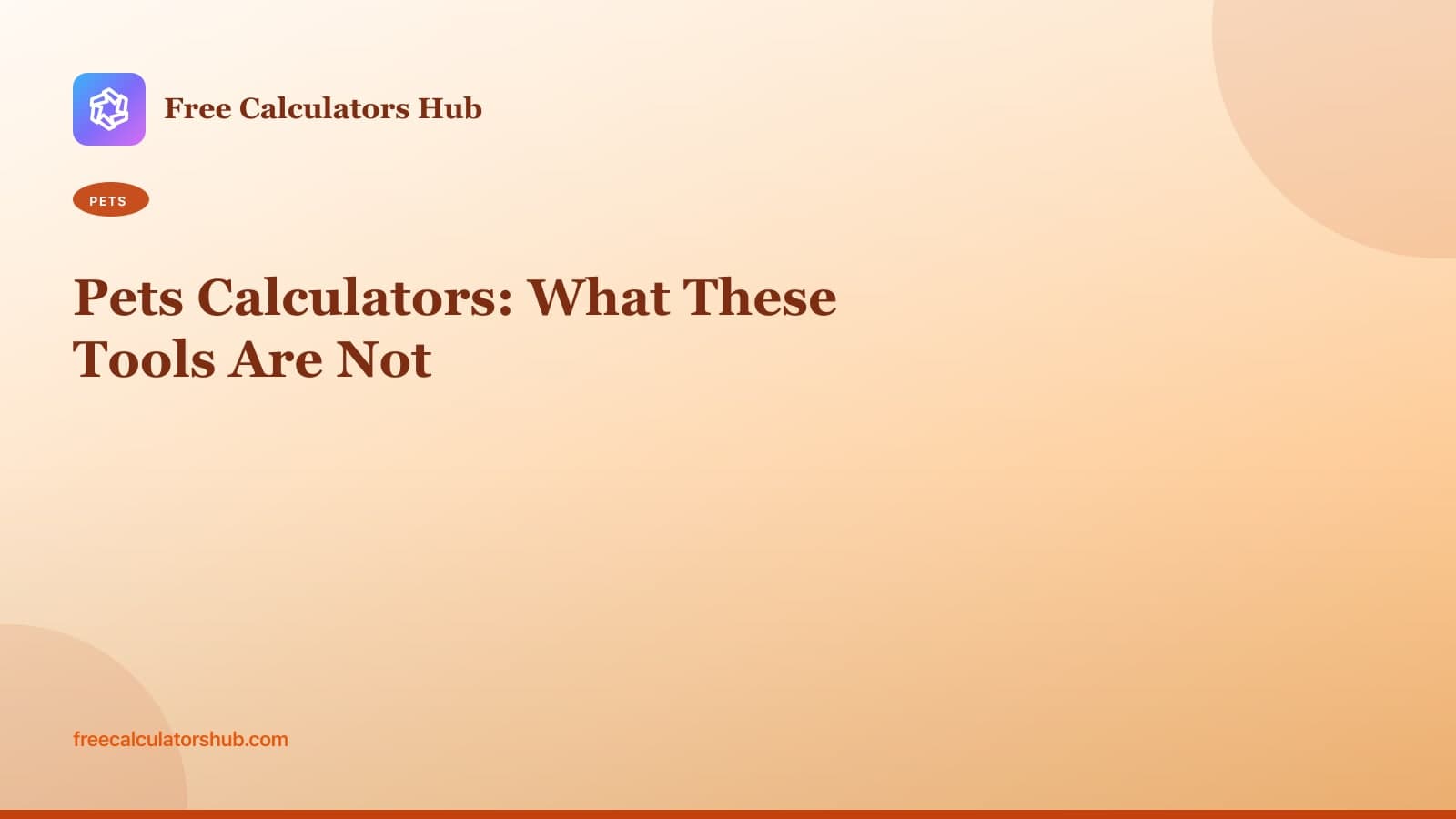 Pets Calculators: What These Tools Are Not