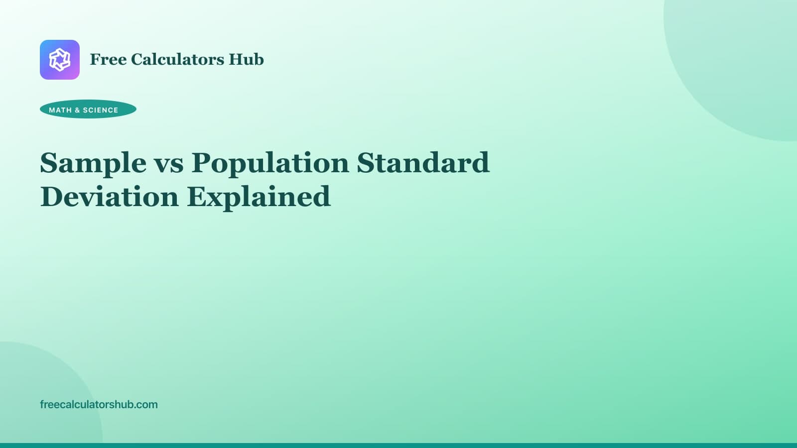 Sample vs Population Standard Deviation Explained