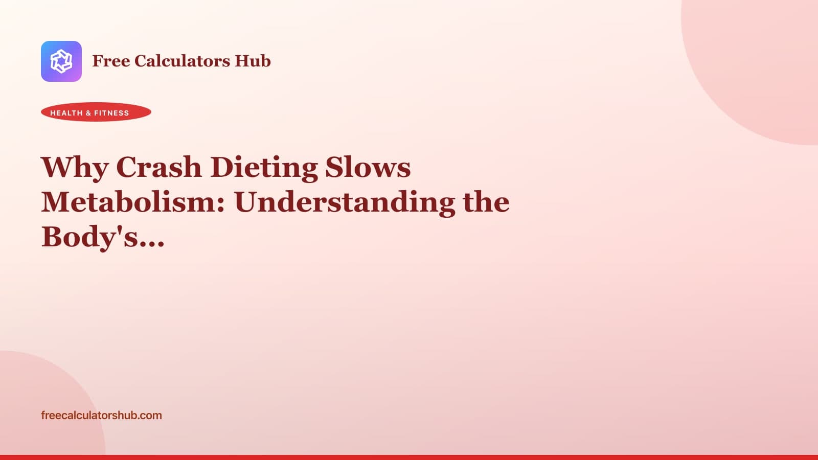 Why Crash Dieting Slows Metabolism: The Science Behind Metabolic Adaptation