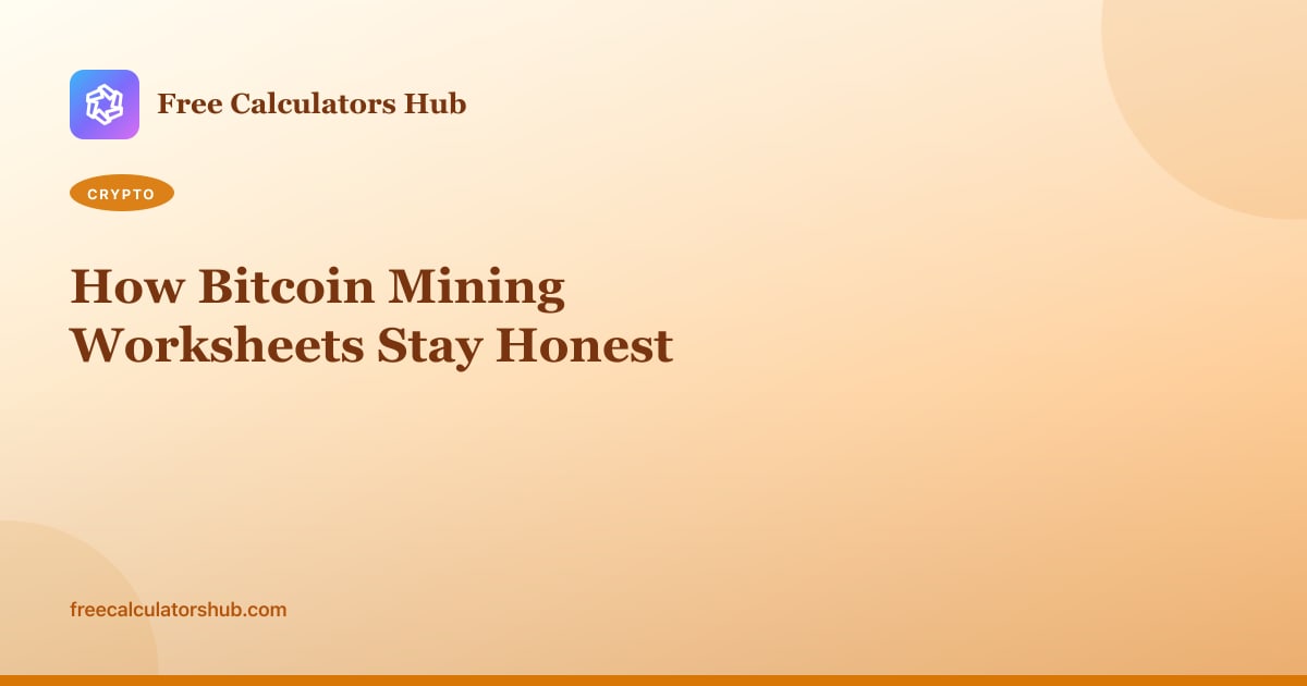 How Bitcoin Mining Worksheets Stay Honest