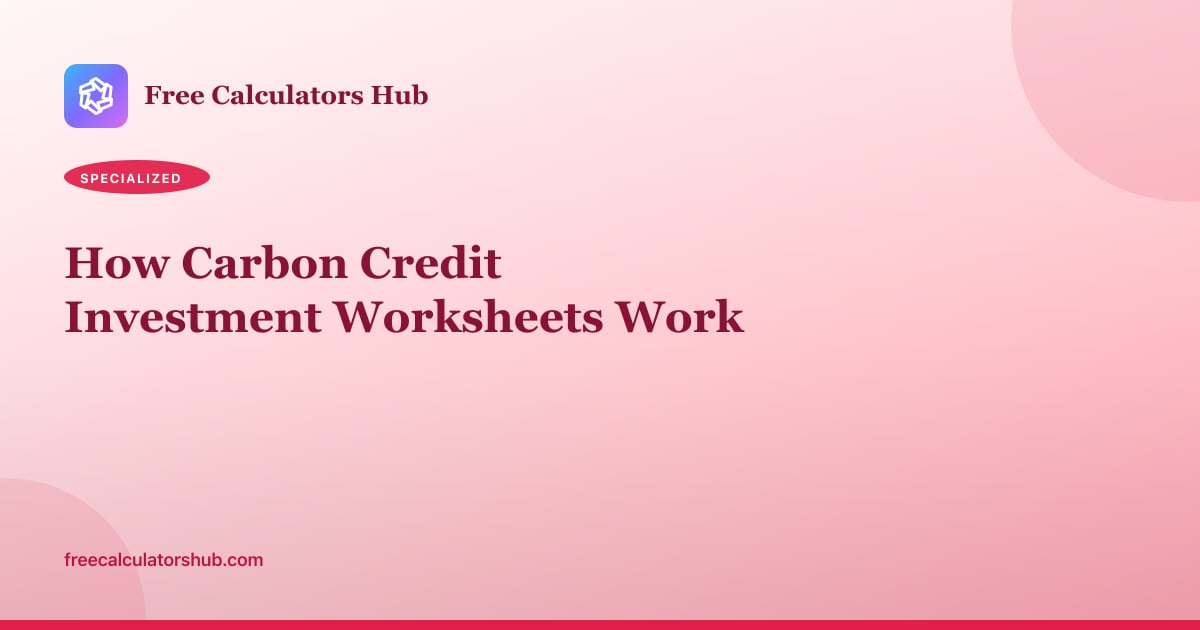 How Carbon Credit Investment Worksheets Work