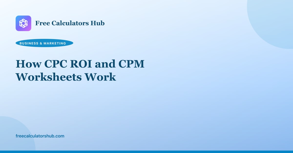 How CPC ROI and CPM Worksheets Work