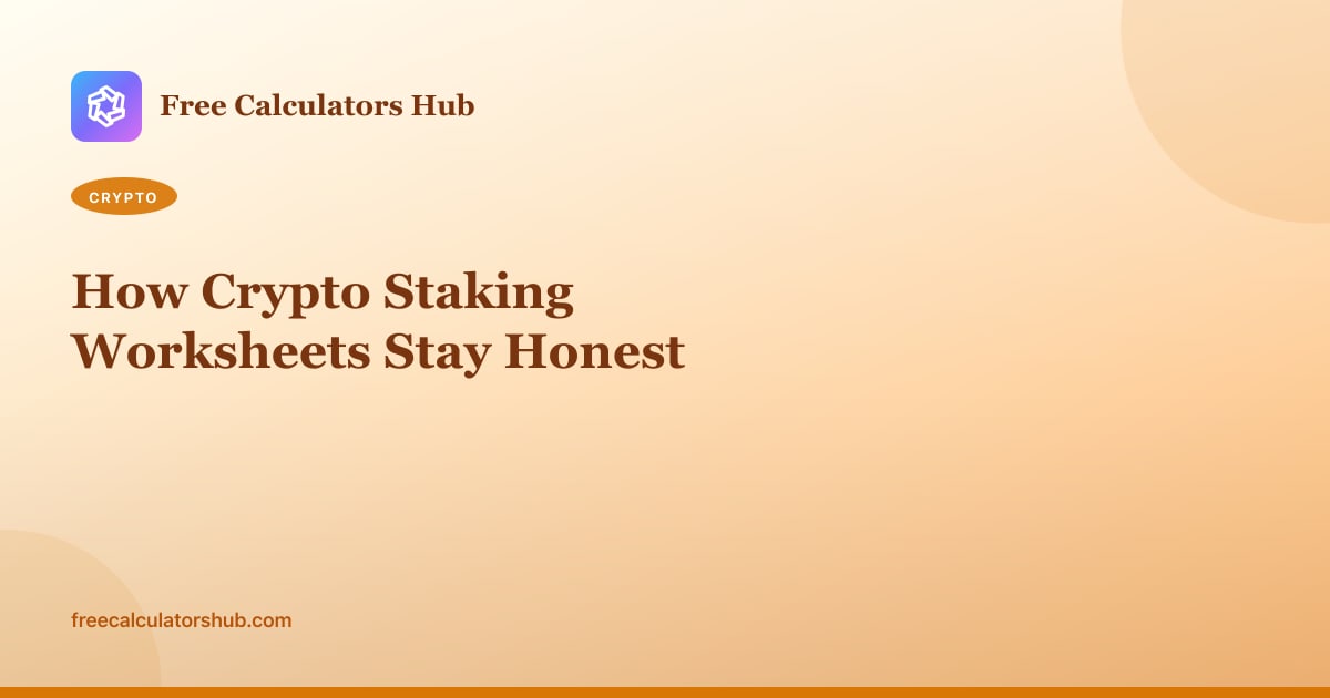 How Crypto Staking Worksheets Stay Honest