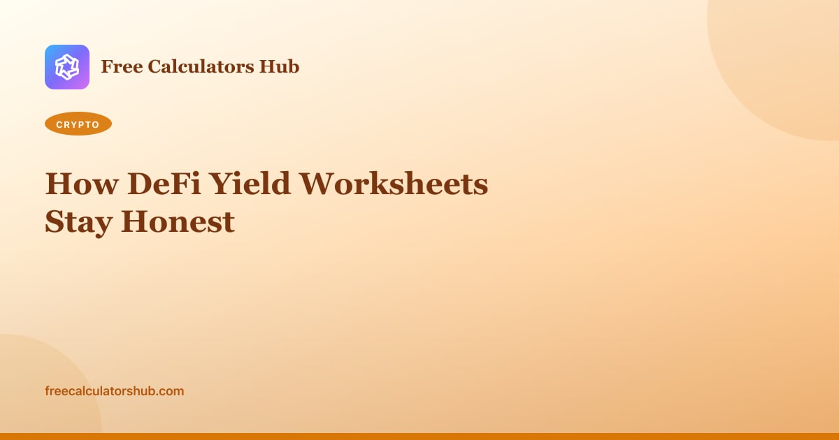 How DeFi Yield Worksheets Stay Honest