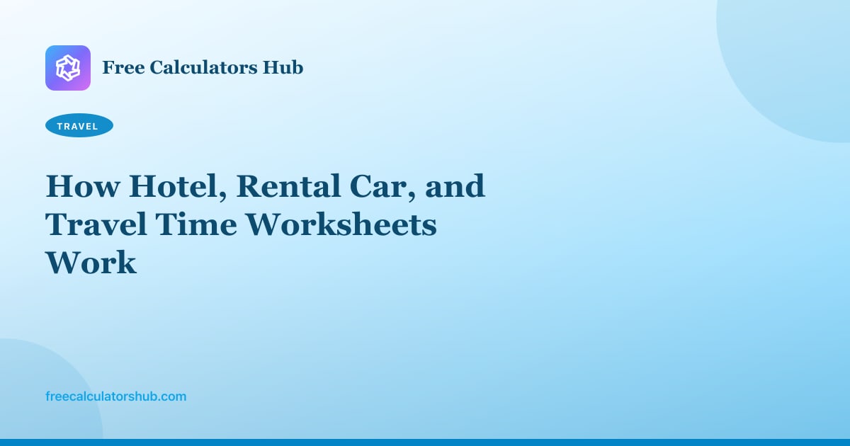 How Hotel, Rental Car, and Travel Time Worksheets Work