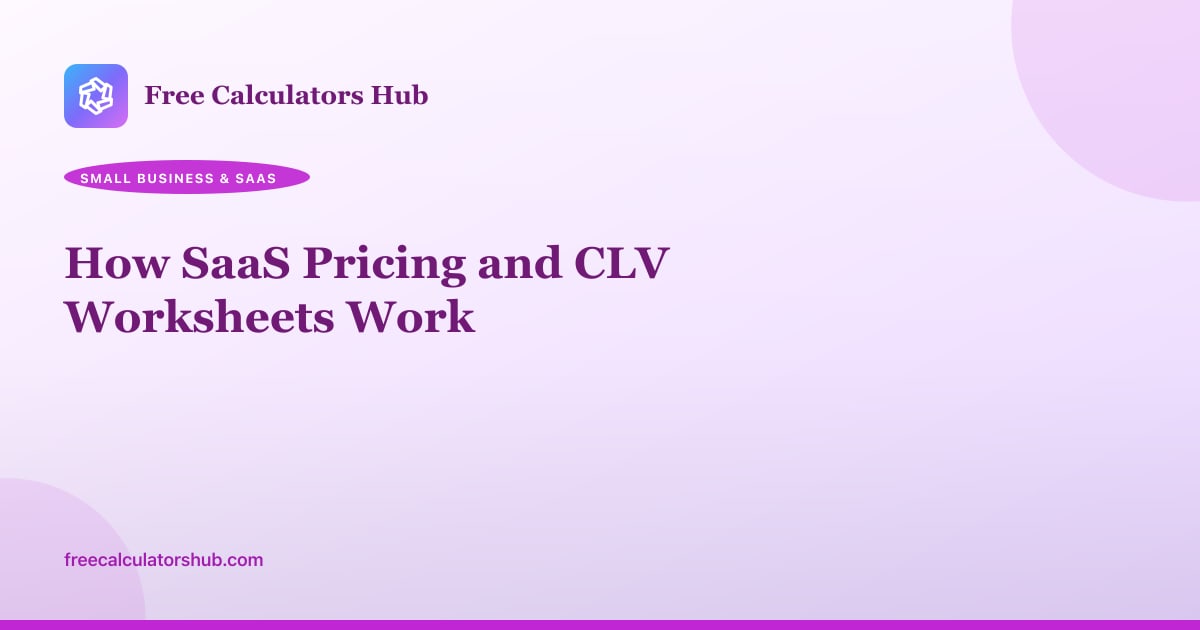 How SaaS Pricing and CLV Worksheets Work