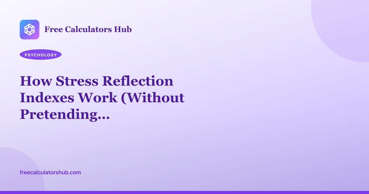 How Stress Reflection Indexes Work (Without Pretending to Diagnose)
