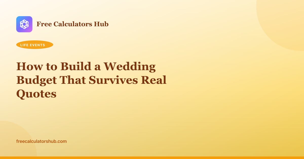 How to Build a Wedding Budget That Survives Real Quotes