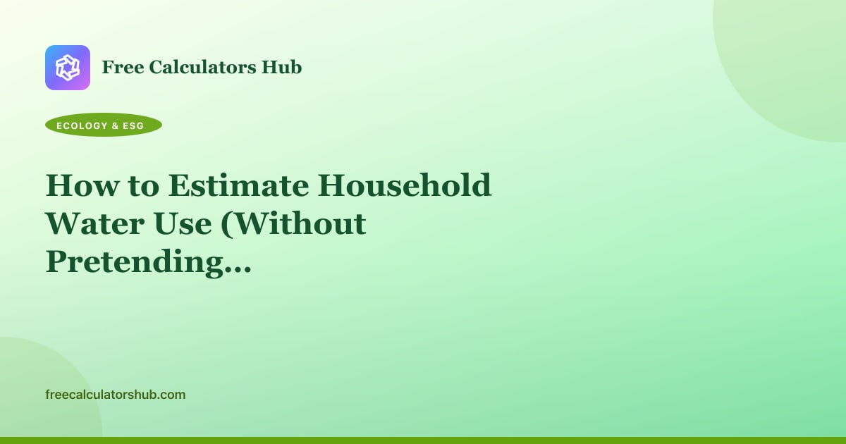 How to Estimate Household Water Use (Without Pretending to Read the Meter)