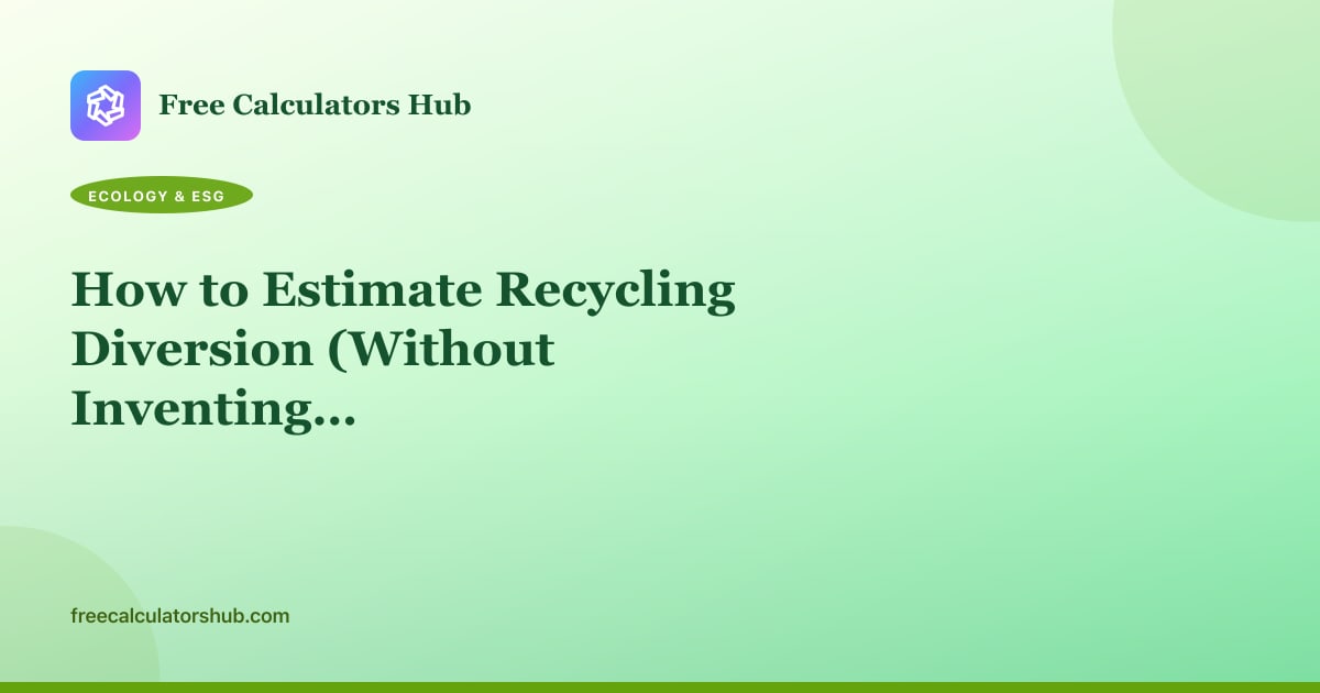 How to Estimate Recycling Diversion (Without Inventing Carbon Savings)