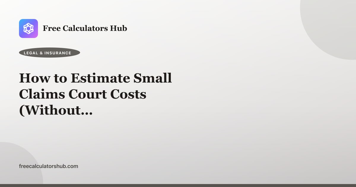 How to Estimate Small Claims Court Costs (Without Predicting a Win)