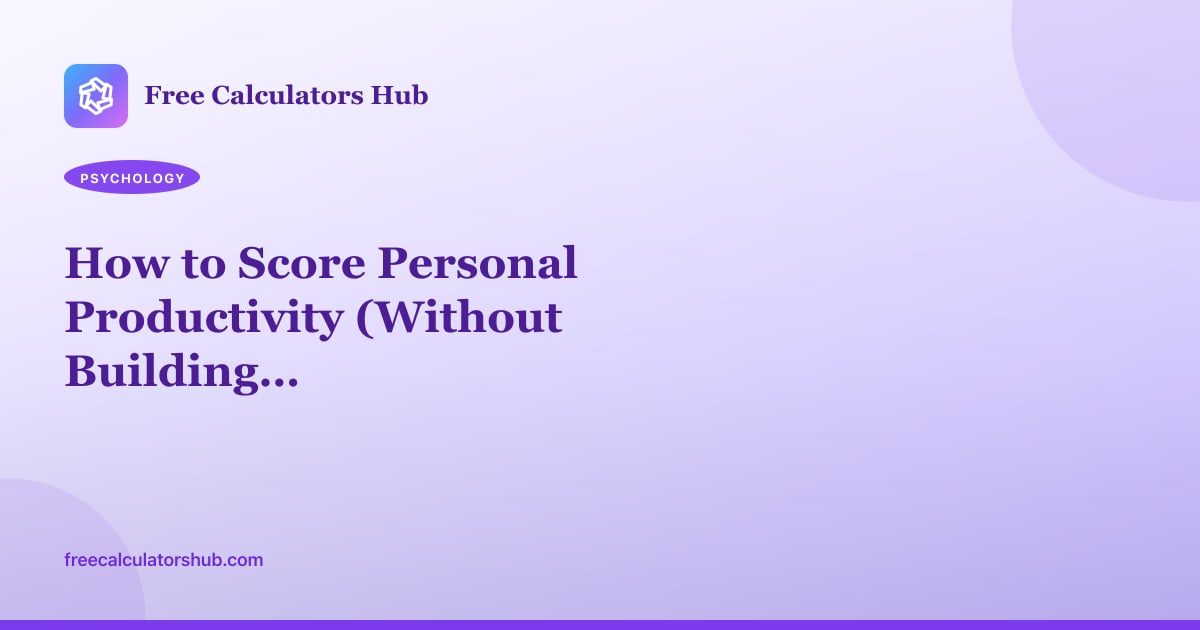 How to Score Personal Productivity (Without Building an HR Scorecard)