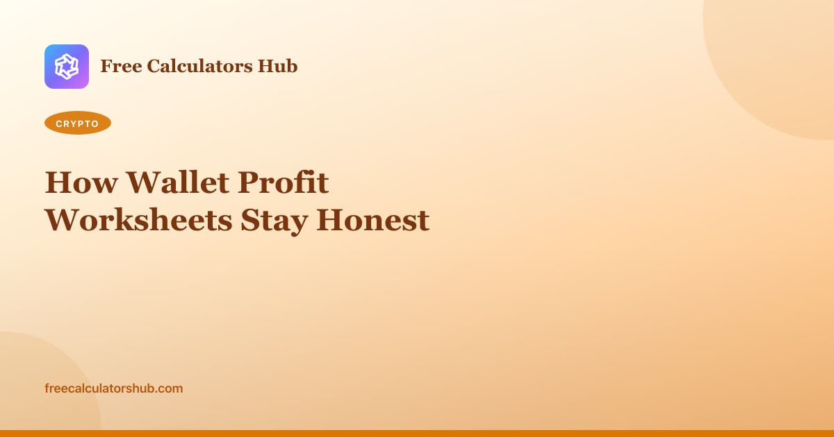 How Wallet Profit Worksheets Stay Honest